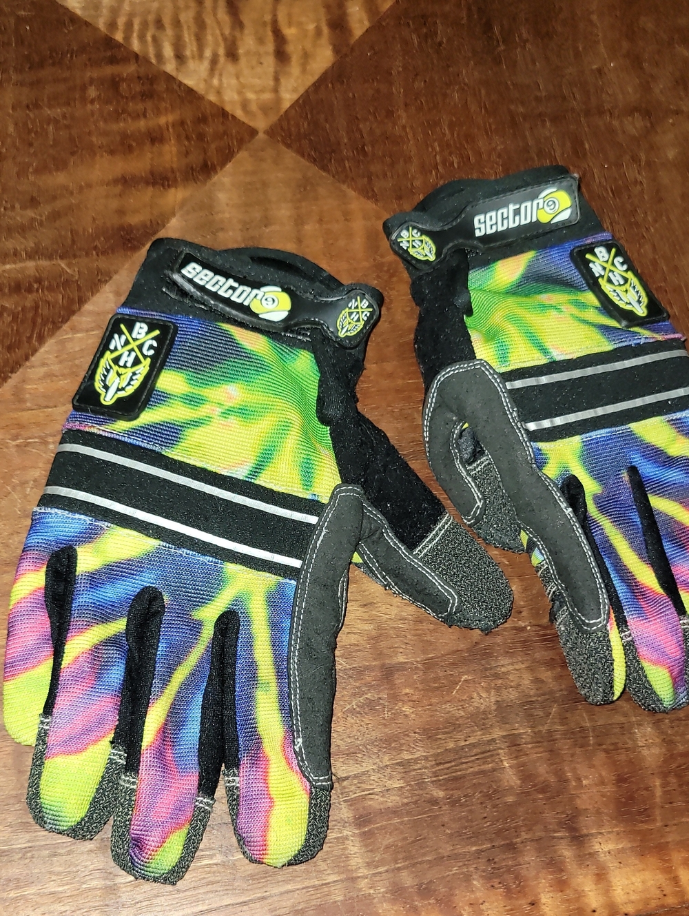 Sector 9 BHNC "Limeburst" Slide Gloves. Skateboarding.
